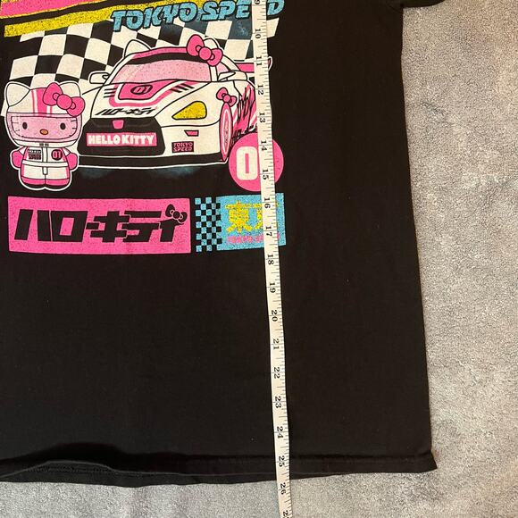 Hello Kitty Black Race Car Tokyo Drift Speed Japanese Graphic Tshirt Size Small - Picture 5 of 8